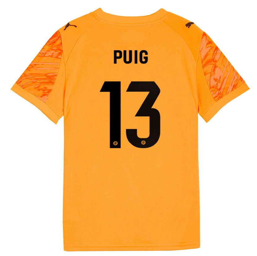 Danxen Homem Sergi Puig #13 Laranja Preto Camisola Guarda-Redes 2025/26 Camisa Brasil