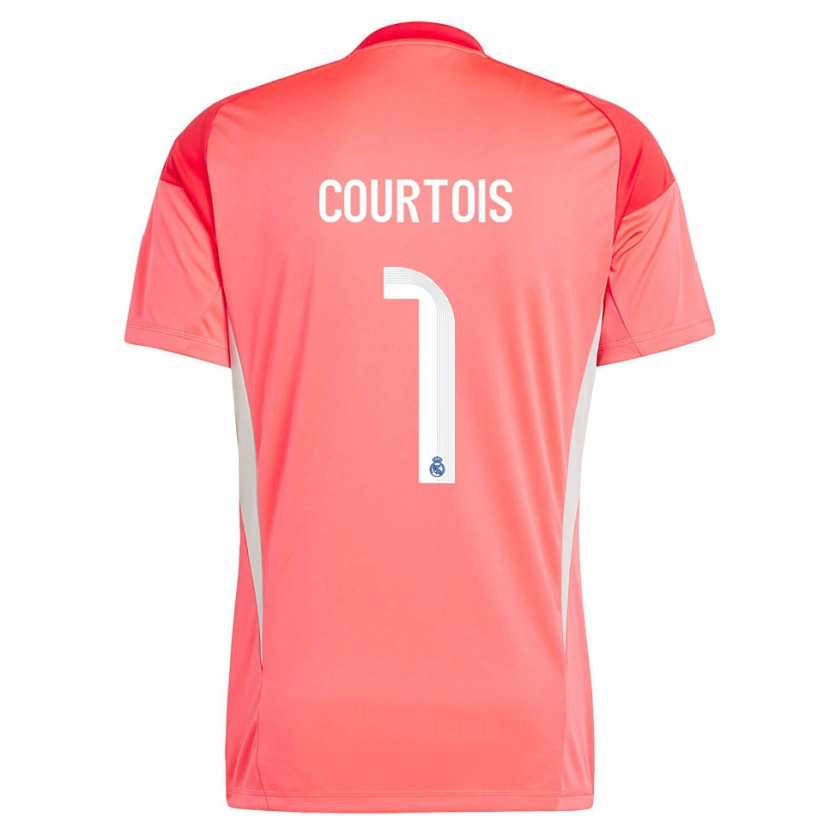 Danxen Homem Thibaut Courtois #1 Laranja Vermelho Branco Camisola Guarda-Redes 2025/26 Camisa Brasil