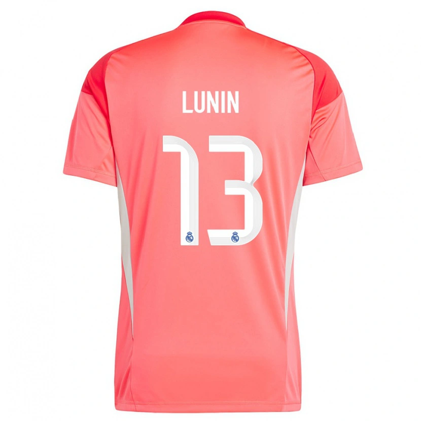 Danxen Homem Andriy Lunin #13 Laranja Vermelho Branco Camisola Guarda-Redes 2025/26 Camisa Brasil