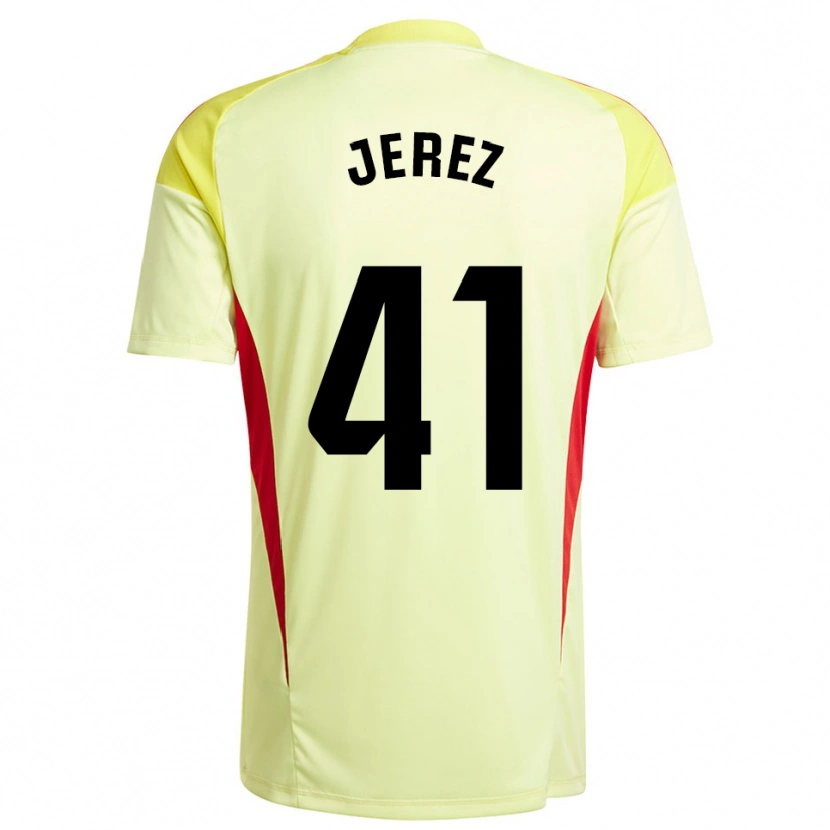 Danxen Homem Adrián Jerez #41 Amarelo Claro Preto Camisola Guarda-Redes 2025/26 Camisa Brasil