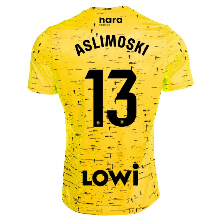 Danxen Homem Tomme Aslimoski #13 Amarelo Preto Camisola Guarda-Redes 2025/26 Camisa Brasil