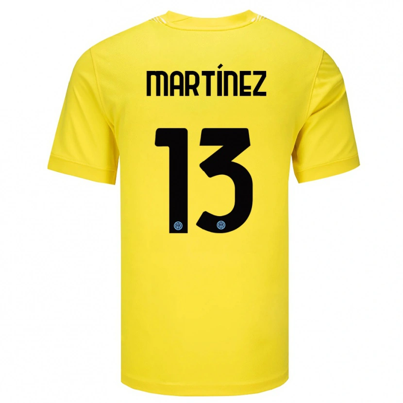 Danxen Homem Josep Martínez #13 Amarelo Claro Preto Camisola Guarda-Redes 2025/26 Camisa Brasil