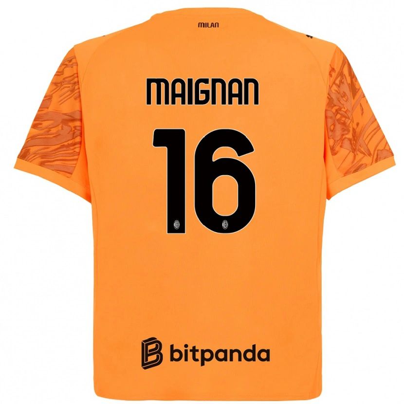 Danxen Homem Mike Maignan #16 Preto Amarelo Laranja Camisola Guarda-Redes 2025/26 Camisa Brasil