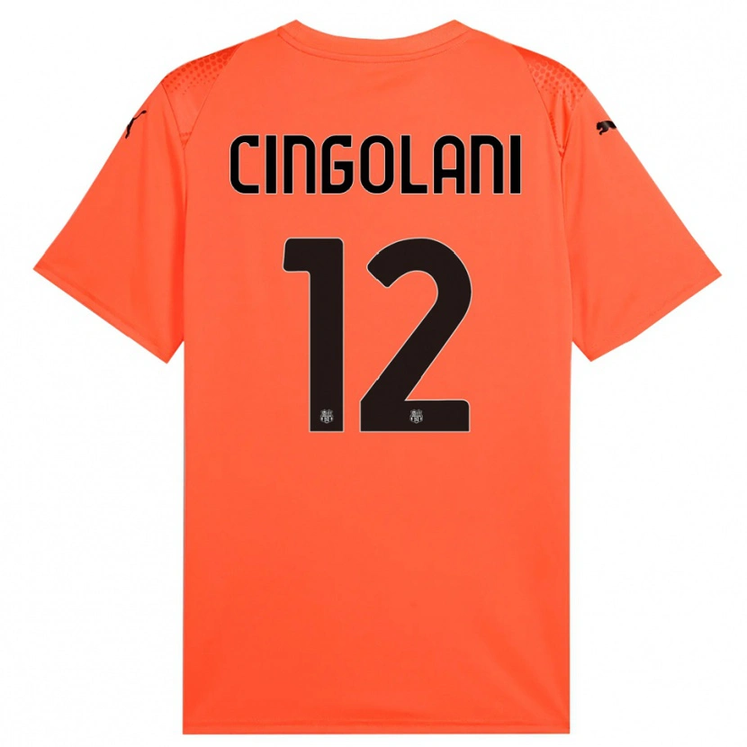 Danxen Homem Matteo Cingolani #12 Preto Laranja Camisola Guarda-Redes 2025/26 Camisa Brasil