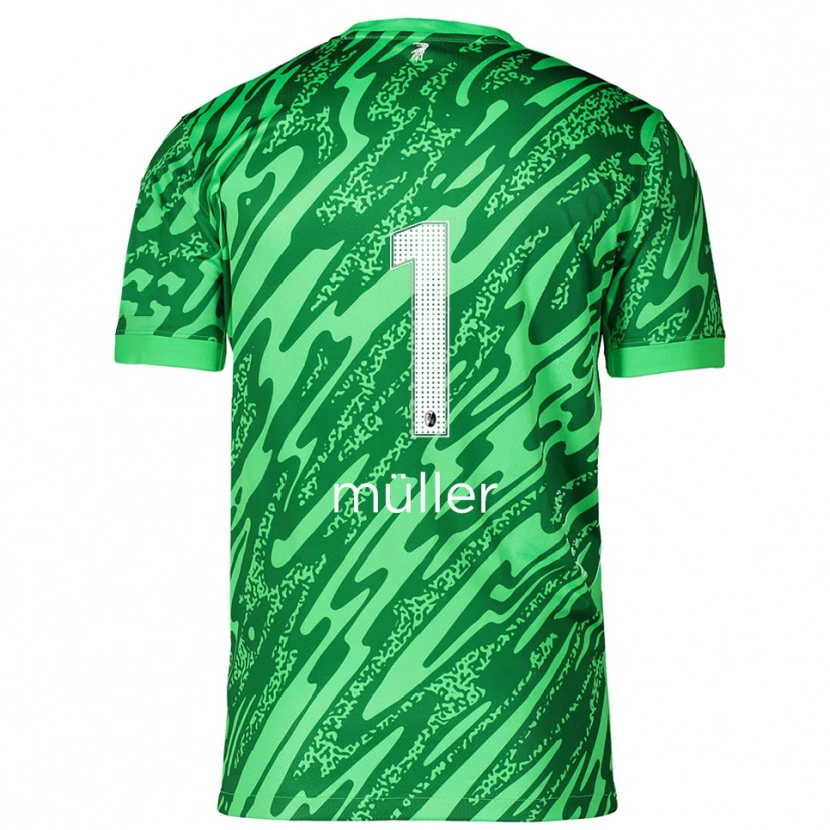 Danxen Homem Philipp Müller #1 Branco Verde Camisola Guarda-Redes 2025/26 Camisa Brasil