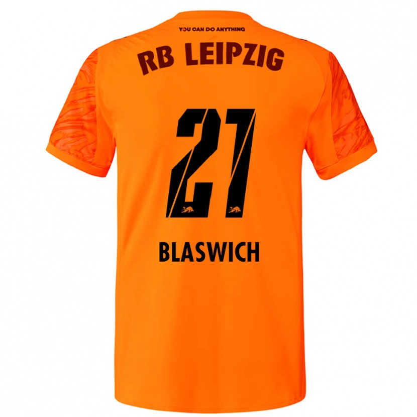 Danxen Homem Janis Blaswich #21 Laranja Vermelho Camisola Guarda-Redes 2025/26 Camisa Brasil