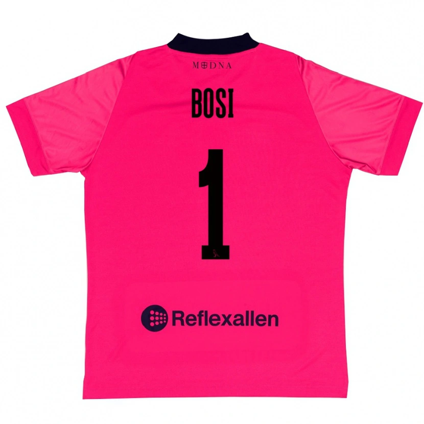 Danxen Homem Matteo Bosi #1 Rosa Profundo Preto Camisola Guarda-Redes 2025/26 Camisa Brasil