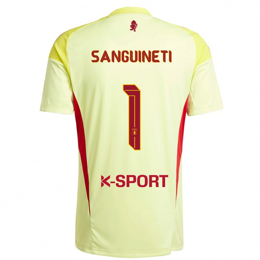 Danxen Homem Michele Sanguineti #1 Amarelo Claro Vermelho Camisola Guarda-Redes 2025/26 Camisa Brasil