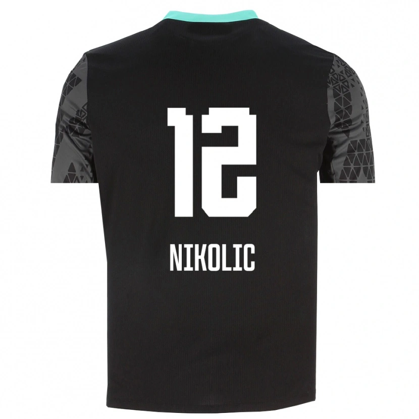 Danxen Homem Uros Nikolic #12 Preto Cinza Escuro Camisola Guarda-Redes 2025/26 Camisa Brasil