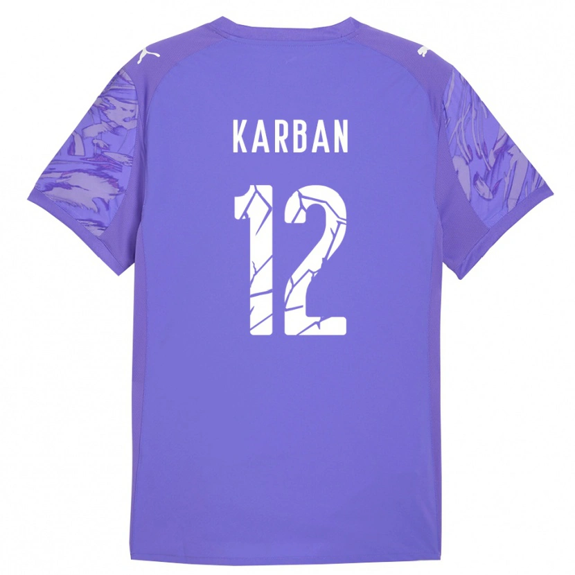 Danxen Homem Yevheniia Karban #12 Roxo Lilás Camisola Guarda-Redes 2025/26 Camisa Brasil