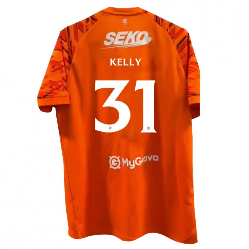 Danxen Homem Liam Kelly #31 Branco Laranja Camisola Guarda-Redes 2025/26 Camisa Brasil