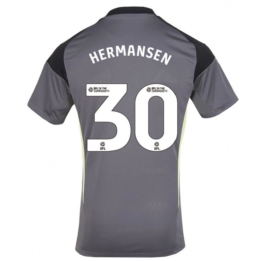 Danxen Homem Mads Hermansen #30 Branco Cinza Camisola Guarda-Redes 2025/26 Camisa Brasil