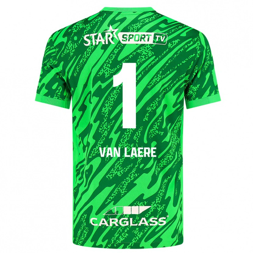 Danxen Homem Daan Van Laere #1 Verde Escuro Branco Camisola Guarda-Redes 2025/26 Camisa Brasil