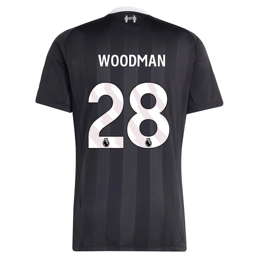Danxen Homem Freddie Woodman #28 Preto Branco Camisola Guarda-Redes 2025/26 Camisa Brasil