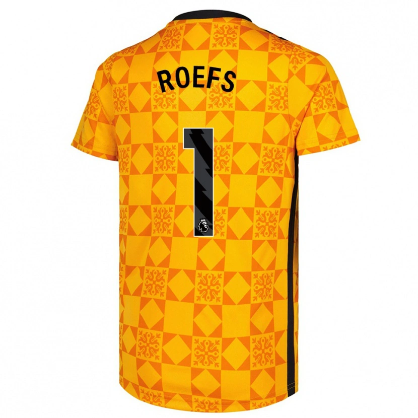 Danxen Homem Robin Roefs #1 Amarelo Preto Camisola Guarda-Redes 2025/26 Camisa Brasil