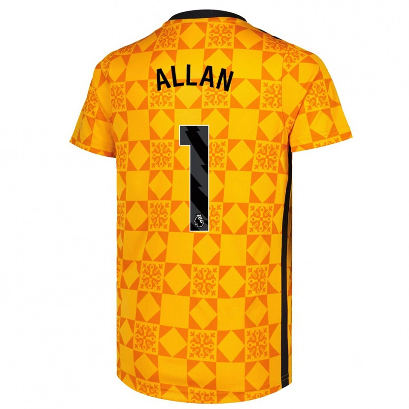 Danxen Homem Isaac Allan #1 Amarelo Preto Camisola Guarda-Redes 2025/26 Camisa Brasil
