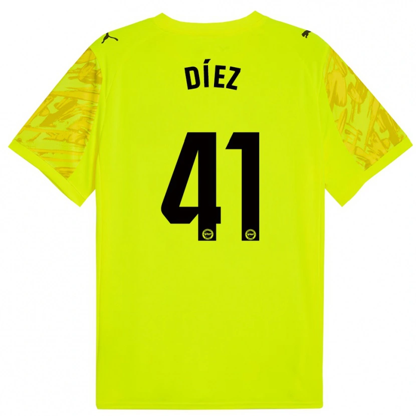 Danxen Homem Victor Díez #41 Amarelo Preto Camisola Guarda-Redes 2025/26 Camisa Brasil