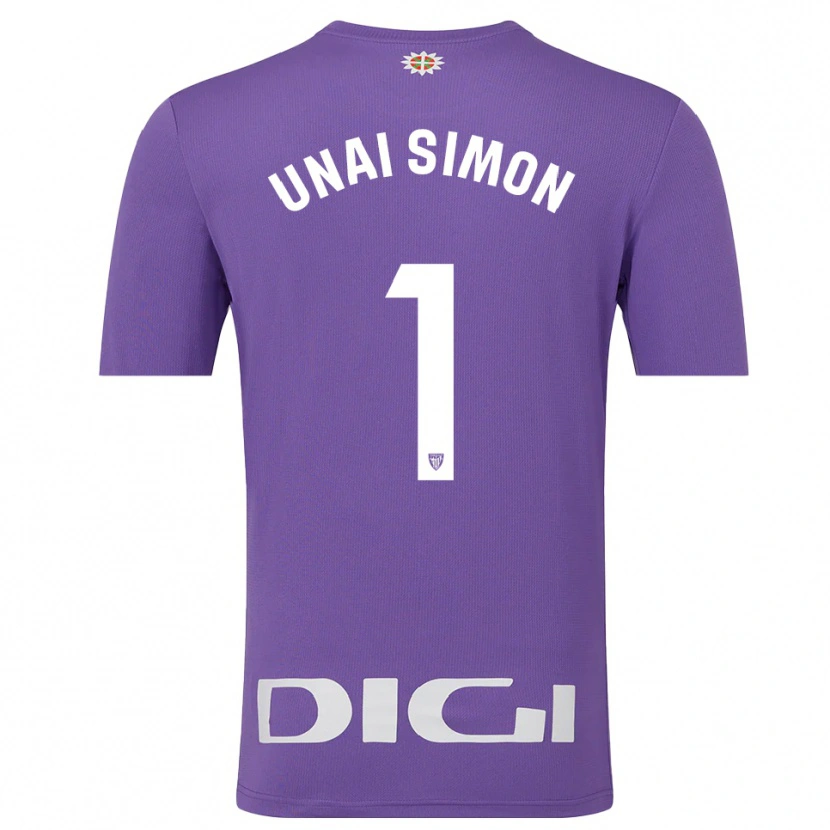 Danxen Homem Unai Simón #1 Roxo Branco Camisola Guarda-Redes 2025/26 Camisa Brasil