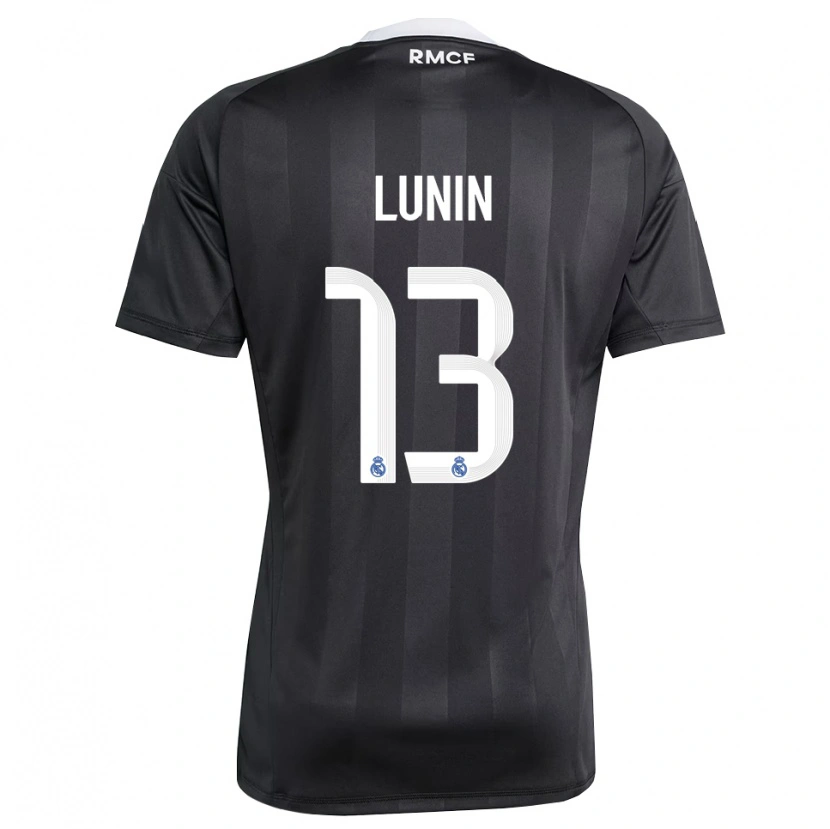 Danxen Homem Andriy Lunin #13 Preto Branco Camisola Guarda-Redes 2025/26 Camisa Brasil