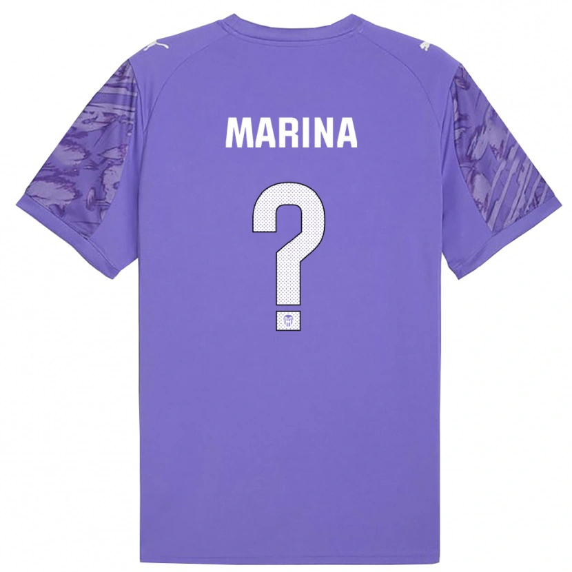 Danxen Homem Marina Llacer Muñoz #0 Lilás Branco Camisola Guarda-Redes 2025/26 Camisa Brasil