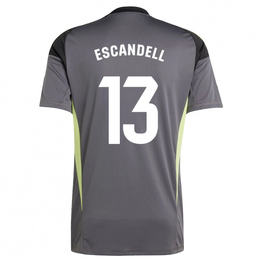 Danxen Homem Aarón Escandell #13 Cinza Escuro Preto Camisola Guarda-Redes 2025/26 Camisa Brasil