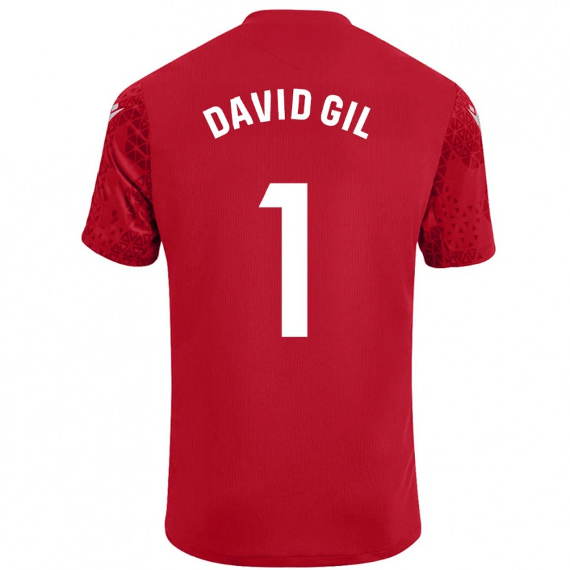 Danxen Homem David Gil #1 Vermelho Branco Camisola Guarda-Redes 2025/26 Camisa Brasil
