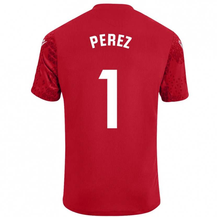 Danxen Homem Fer Pérez #1 Vermelho Branco Camisola Guarda-Redes 2025/26 Camisa Brasil