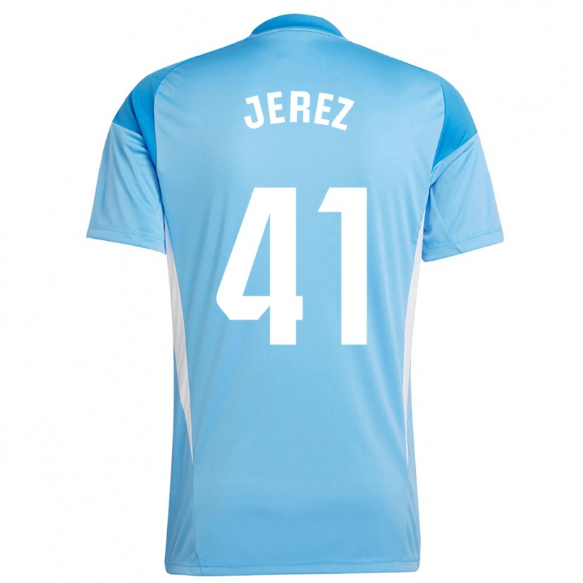 Danxen Homem Adrián Jerez #41 Azul Céu Branco Camisola Guarda-Redes 2025/26 Camisa Brasil