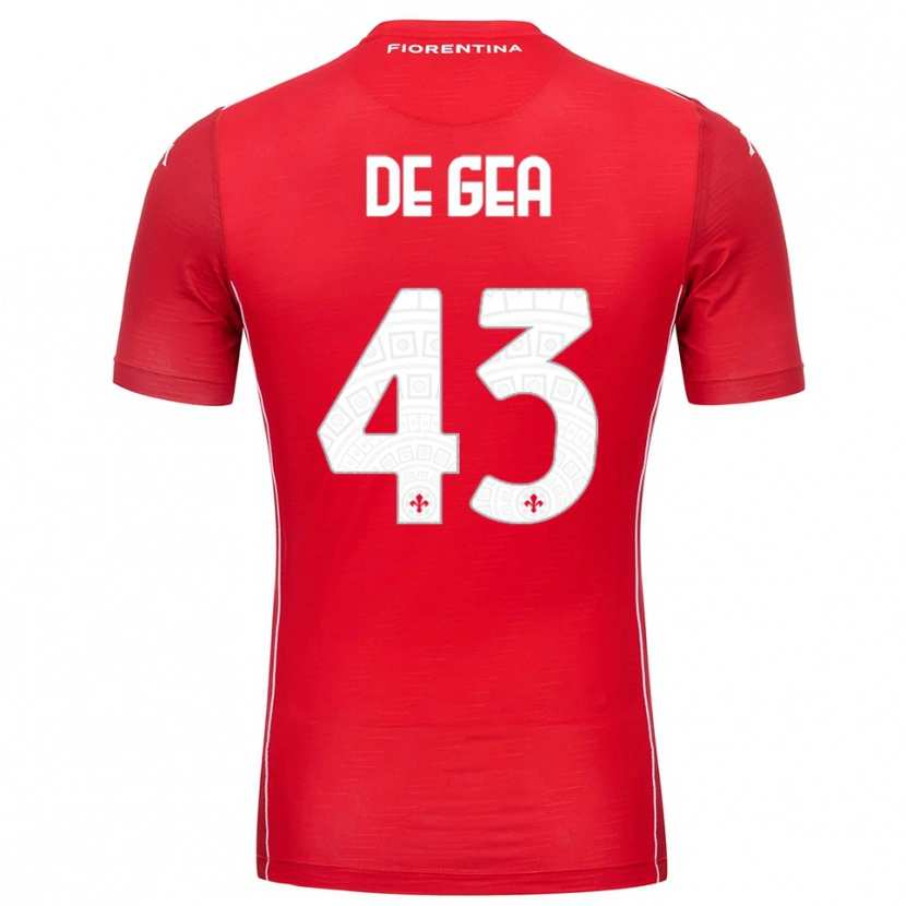 Danxen Homem David de Gea #43 Branco Vermelho Camisola Guarda-Redes 2025/26 Camisa Brasil