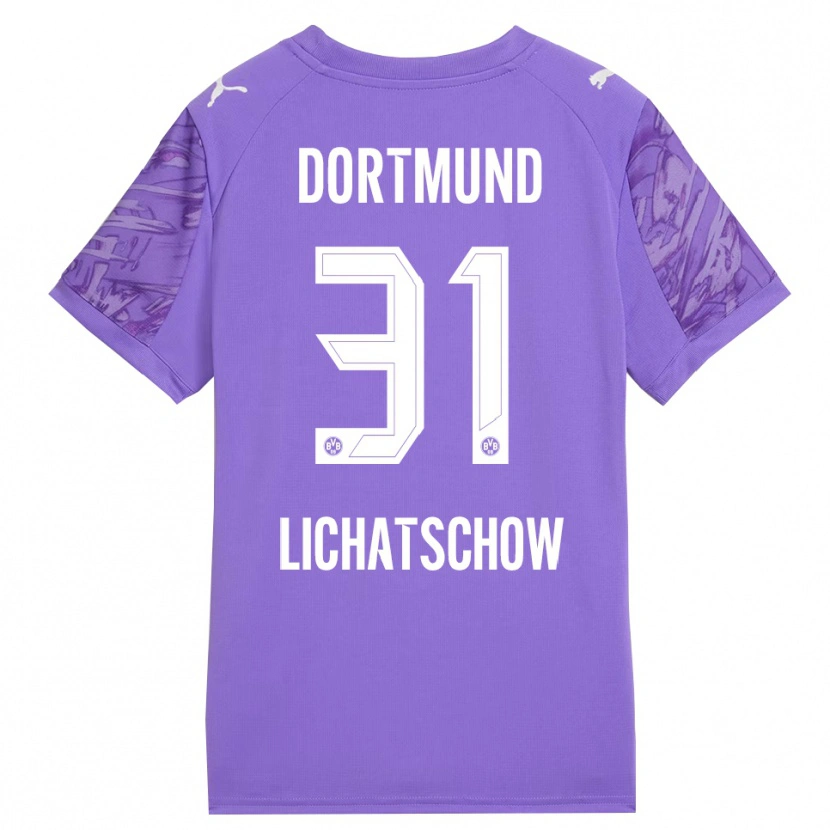 Danxen Homem Deniese Lichatschow #31 Branco Lilás Camisola Guarda-Redes 2025/26 Camisa Brasil