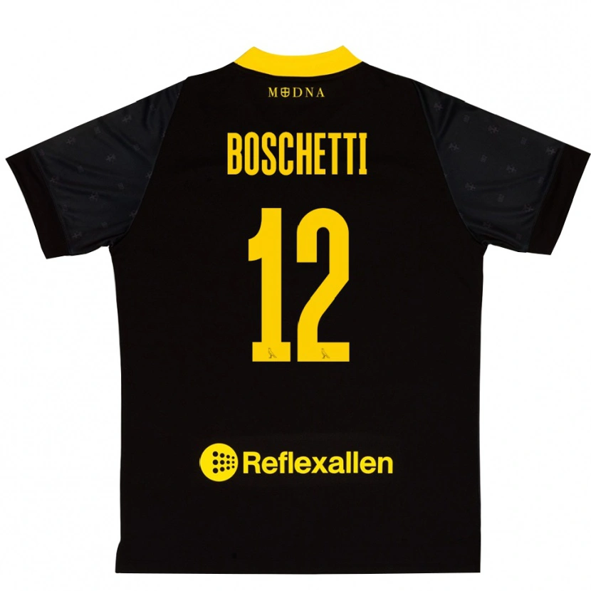 Danxen Homem Matteo Boschetti #12 Preto Amarelo Camisola Guarda-Redes 2025/26 Camisa Brasil
