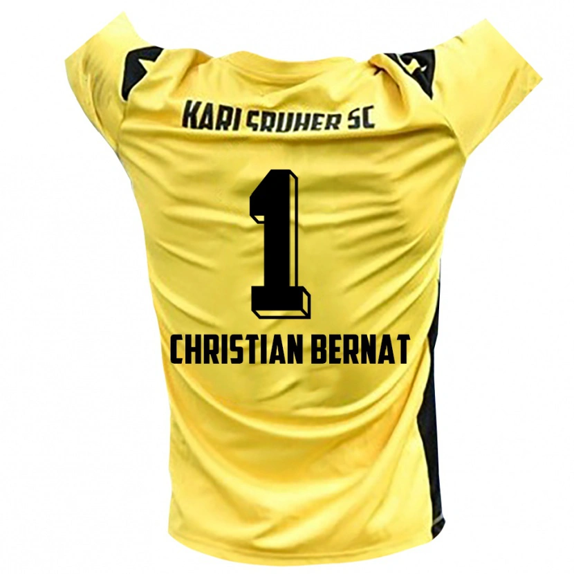 Danxen Mulher Hans Christian Bernat #1 Amarelo Preto Camisola Guarda-Redes 2025/26 Camisa Brasil