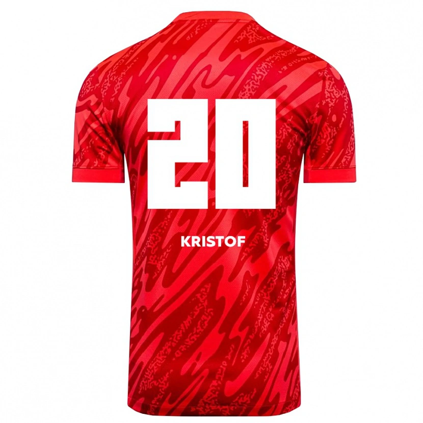 Danxen Mulher Nicolas Kristof #20 Vermelho Branco Camisola Guarda-Redes 2025/26 Camisa Brasil