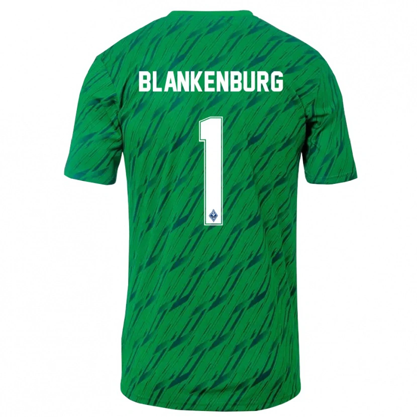 Danxen Mulher Luca Blankenburg #1 Verde Branco Camisola Guarda-Redes 2025/26 Camisa Brasil