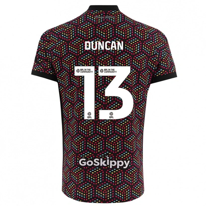 Danxen Mulher Joe Duncan #13 Preto Branco Camisola Guarda-Redes 2025/26 Camisa Brasil