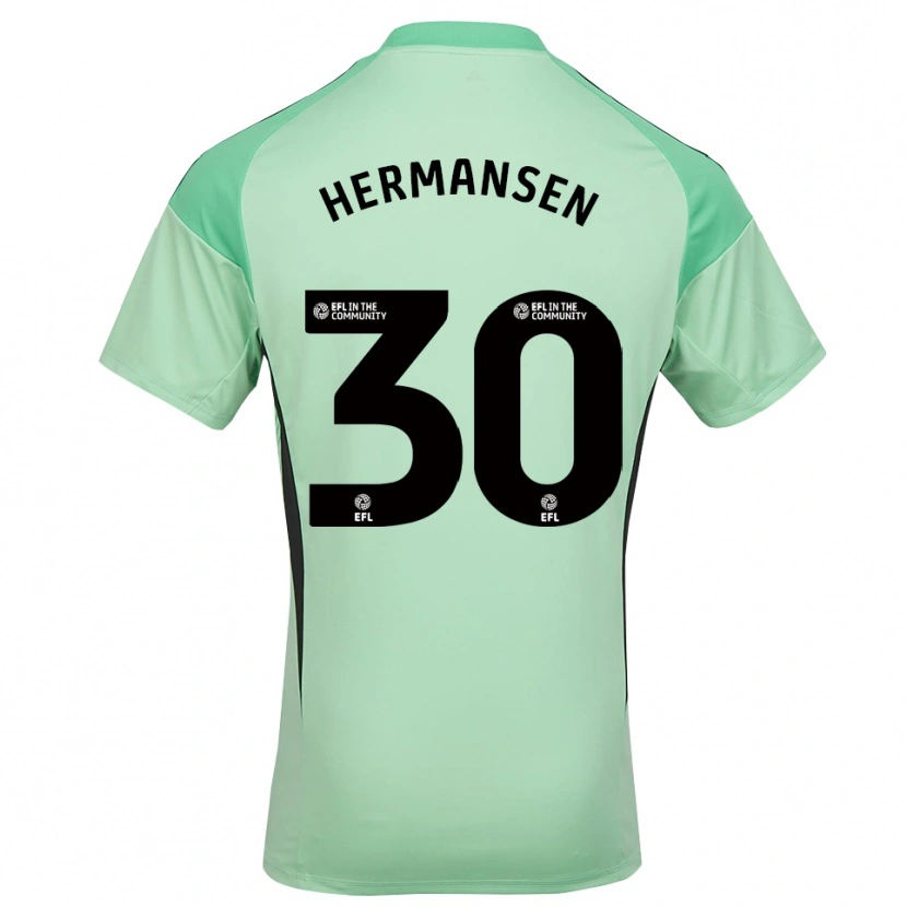 Danxen Mulher Mads Hermansen #30 Preto Verde Claro Camisola Guarda-Redes 2025/26 Camisa Brasil