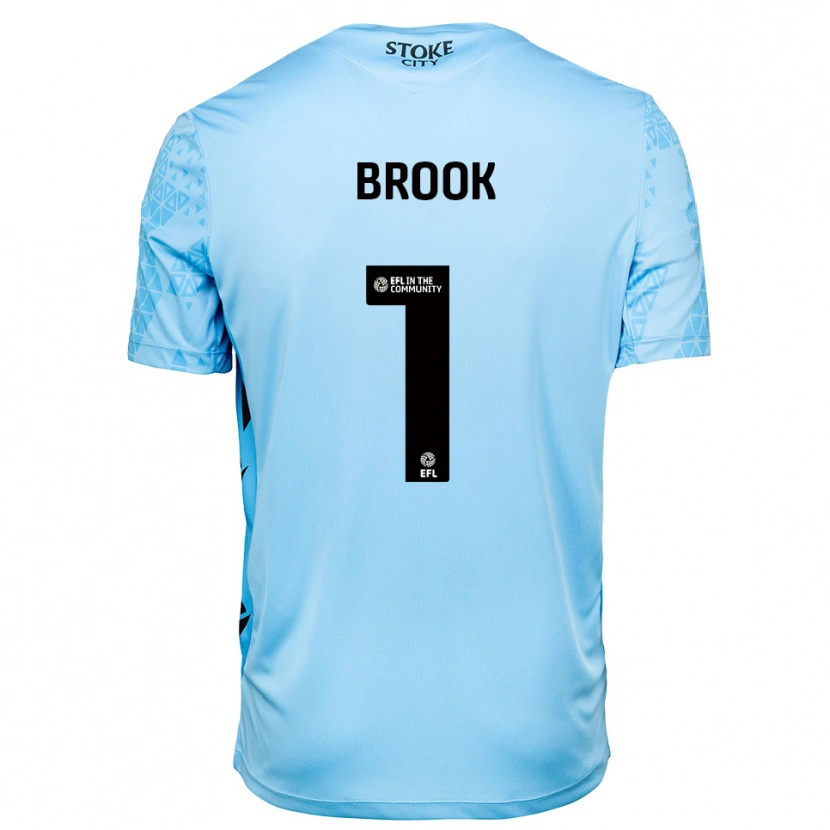 Danxen Mulher Dominic Brook #1 Azul Céu Preto Camisola Guarda-Redes 2025/26 Camisa Brasil