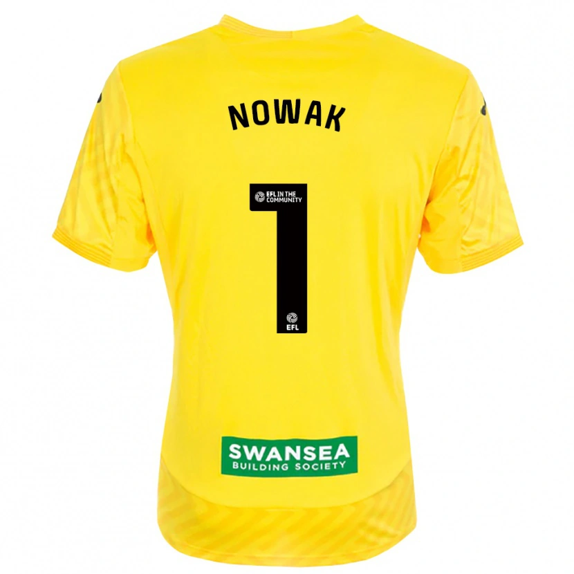 Danxen Mulher Jakub Nowak #1 Amarelo Preto Camisola Guarda-Redes 2025/26 Camisa Brasil