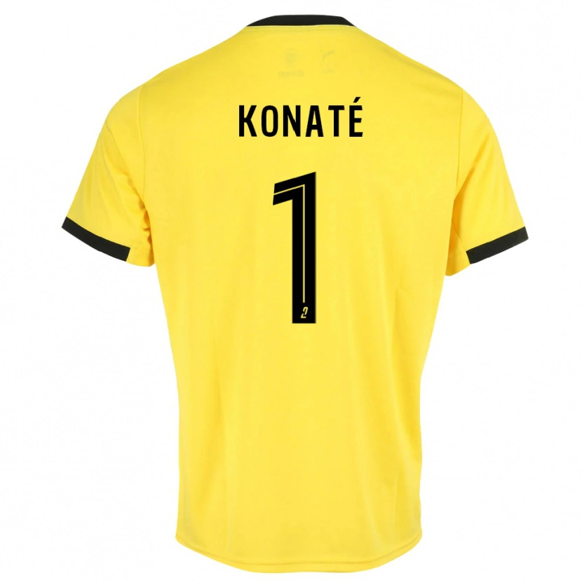 Danxen Mulher Hillel Konaté #1 Amarelo Preto Camisola Guarda-Redes 2025/26 Camisa Brasil