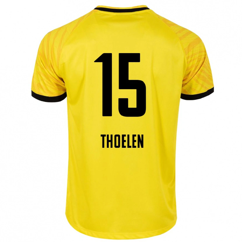 Danxen Mulher Yannick Thoelen #15 Amarelo Preto Camisola Guarda-Redes 2025/26 Camisa Brasil