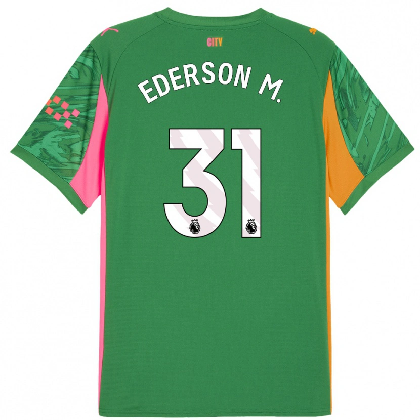 Danxen Mulher Ederson #31 Verde Laranja Camisola Guarda-Redes 2025/26 Camisa Brasil