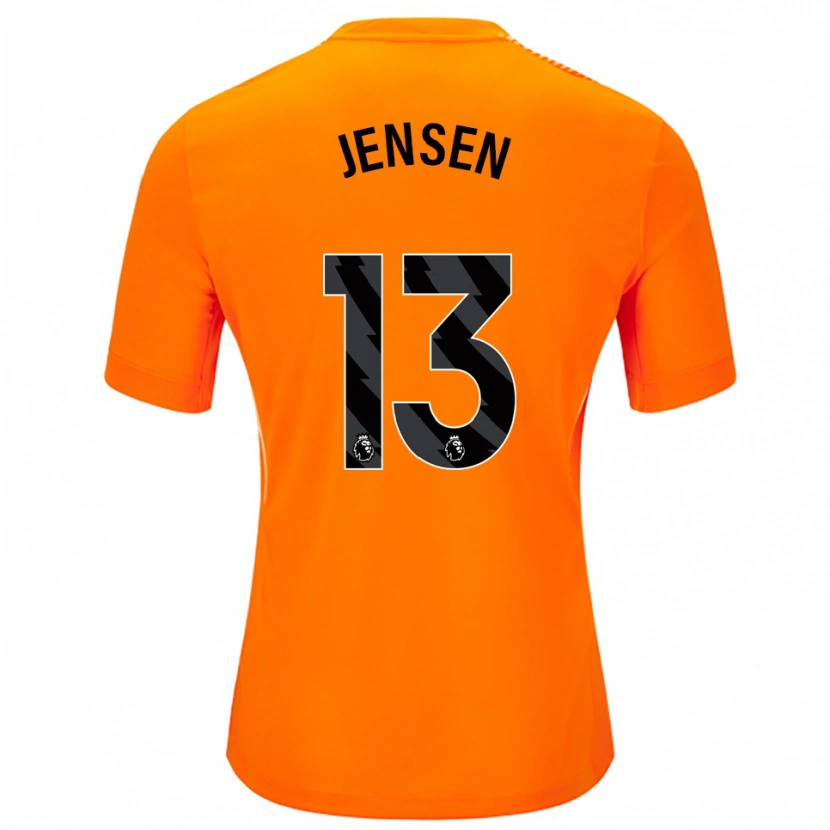 Danxen Mulher Sebastian Jensen #13 Laranja Preto Camisola Guarda-Redes 2025/26 Camisa Brasil