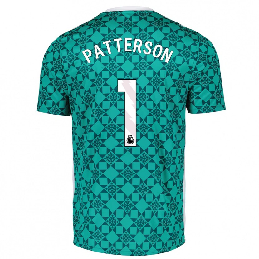 Danxen Mulher Anthony Patterson #1 Verde Branco Camisola Guarda-Redes 2025/26 Camisa Brasil