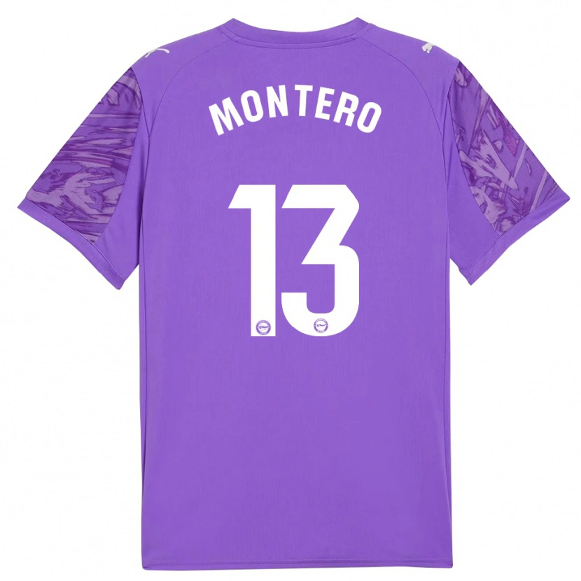 Danxen Mulher Rubén Montero #13 Roxo Branco Camisola Guarda-Redes 2025/26 Camisa Brasil