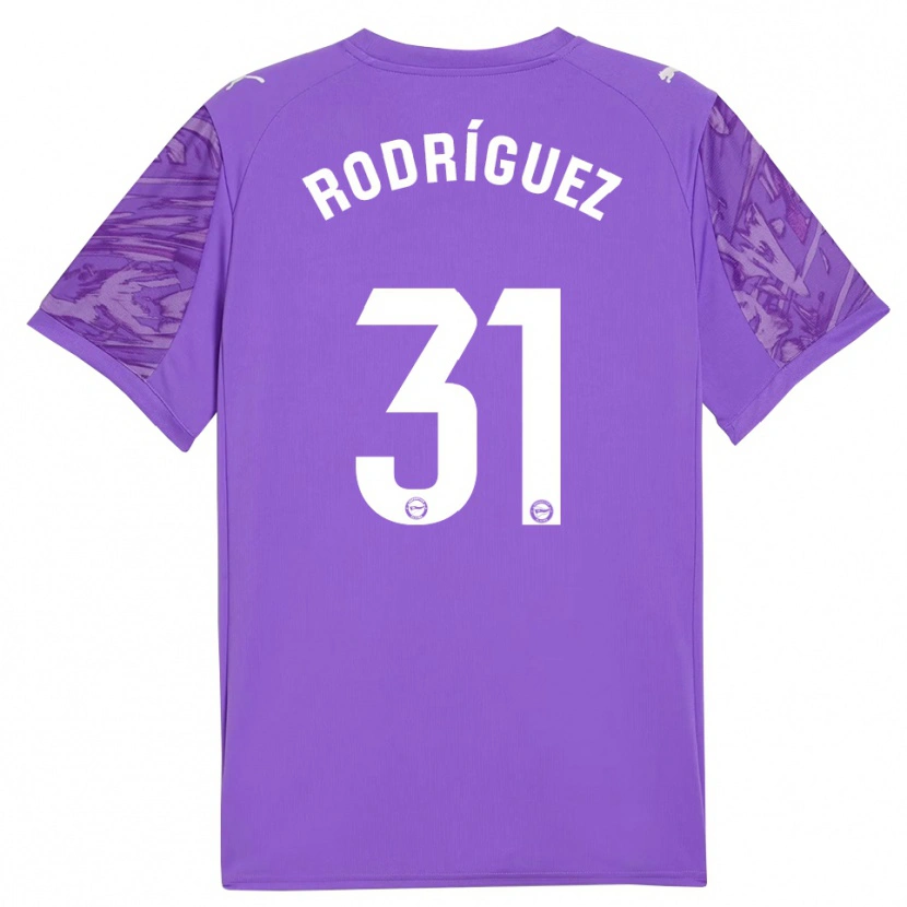 Danxen Mulher Adrián Rodríguez #31 Roxo Branco Camisola Guarda-Redes 2025/26 Camisa Brasil