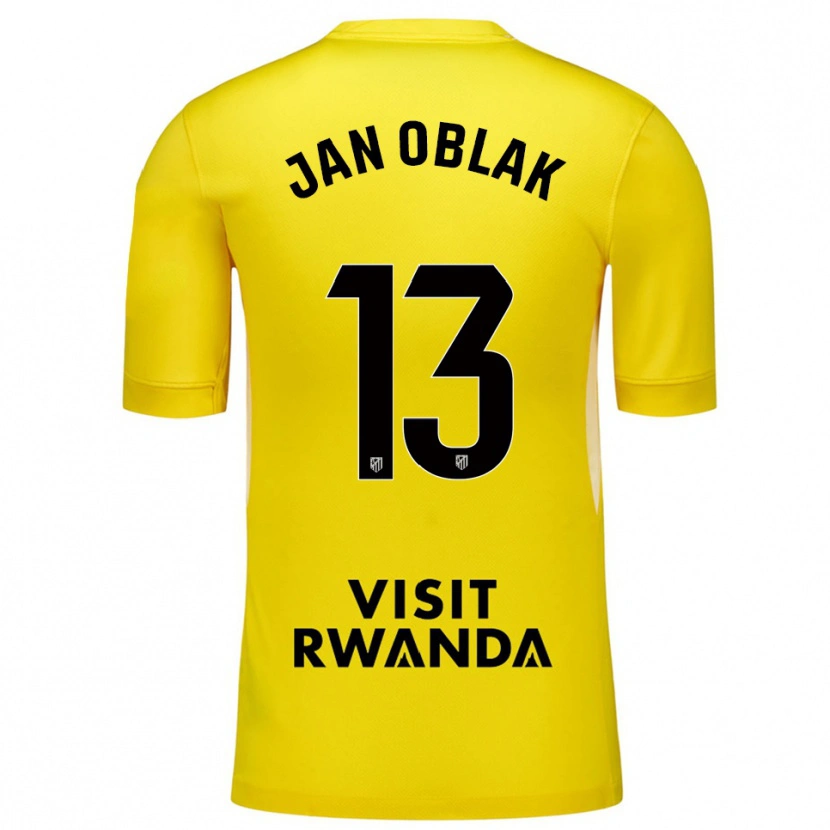 Danxen Mulher Jan Oblak #13 Amarelo Preto Camisola Guarda-Redes 2025/26 Camisa Brasil