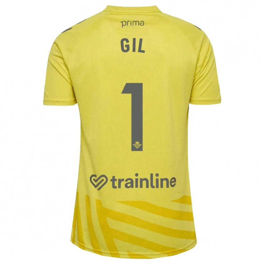 Danxen Mulher Noelia Gil #1 Amarelo Cinza Camisola Guarda-Redes 2025/26 Camisa Brasil