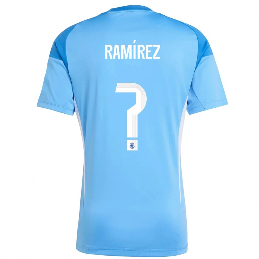 Danxen Mulher Izan Ramírez #0 Azul Céu Branco Camisola Guarda-Redes 2025/26 Camisa Brasil