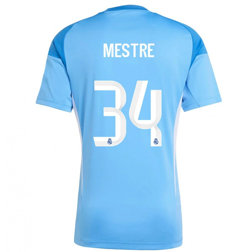Danxen Mulher Sergio Mestre #34 Azul Céu Branco Camisola Guarda-Redes 2025/26 Camisa Brasil