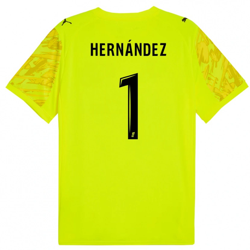Danxen Mulher Melvin Hernández #1 Verde Fluorescente Amarelo Camisola Guarda-Redes 2025/26 Camisa Brasil